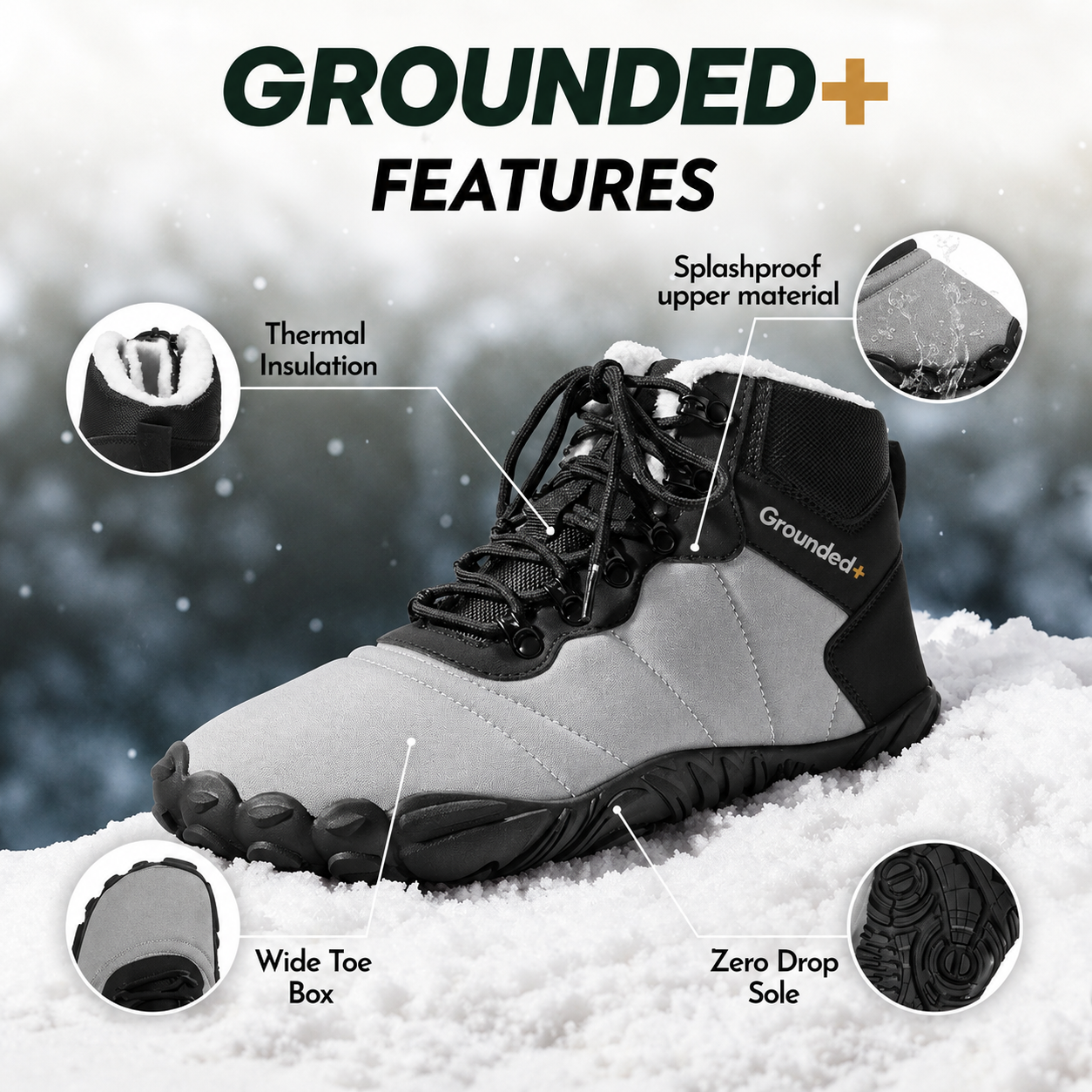 PF Cryon - Non-slip & waterproof winter barefoot shoe (Unisex)